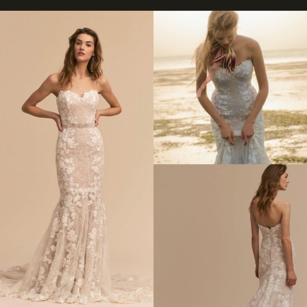 BHlDN Mermaid Style Strapless Wedding Dress